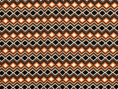 Viskose Satin "Geometric" Kupfer / Schwarz