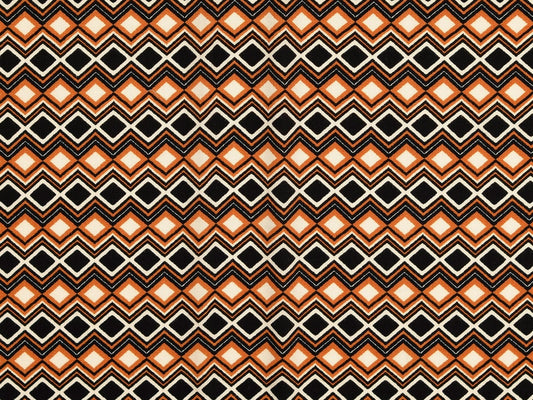 Viskose Satin "Geometric" Kupfer / Schwarz