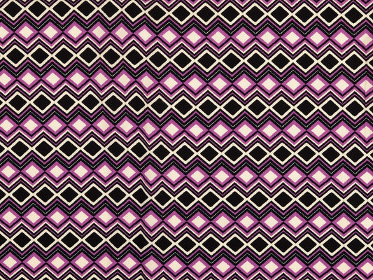 Viskose Satin "Geometric" Lila / Beere