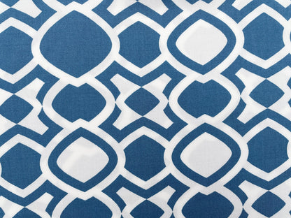 Viskose Twill Frau Maerz "Geometrisches Muster" Jeansblau