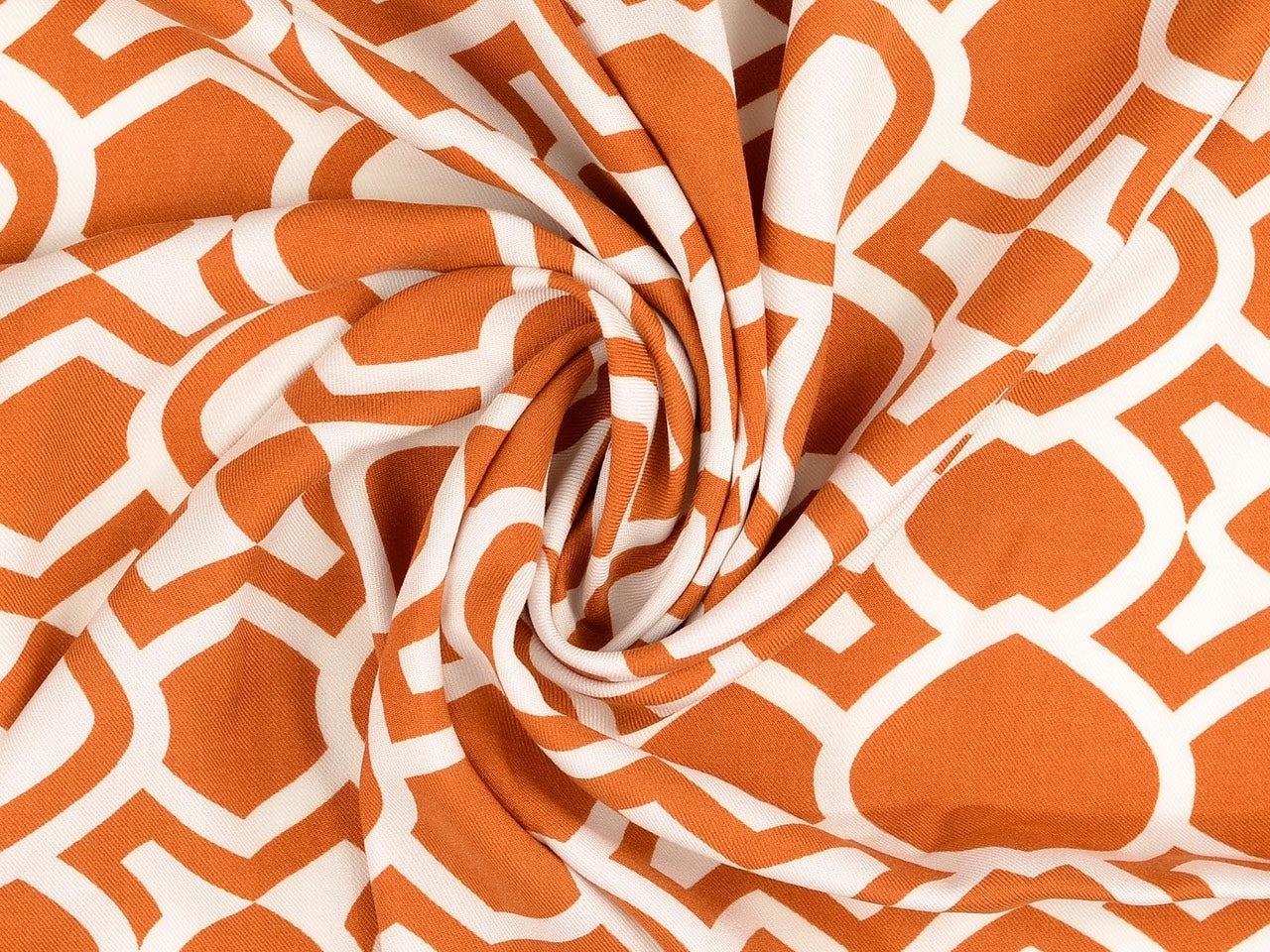 Viskose Twill Frau Maerz "Geometrisches Muster" Kupfer