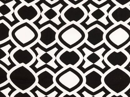 Viskose Twill Frau Maerz "Geometrisches Muster" Schwarz