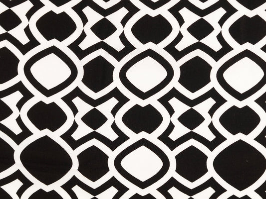Viskose Twill Frau Maerz "Geometrisches Muster" Schwarz