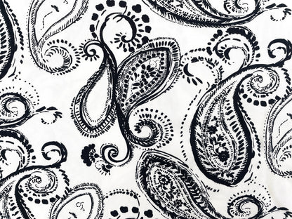 Viskose Twill "Paisley" Weiß