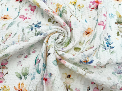 Waffel Jersey "Blumenwiese"