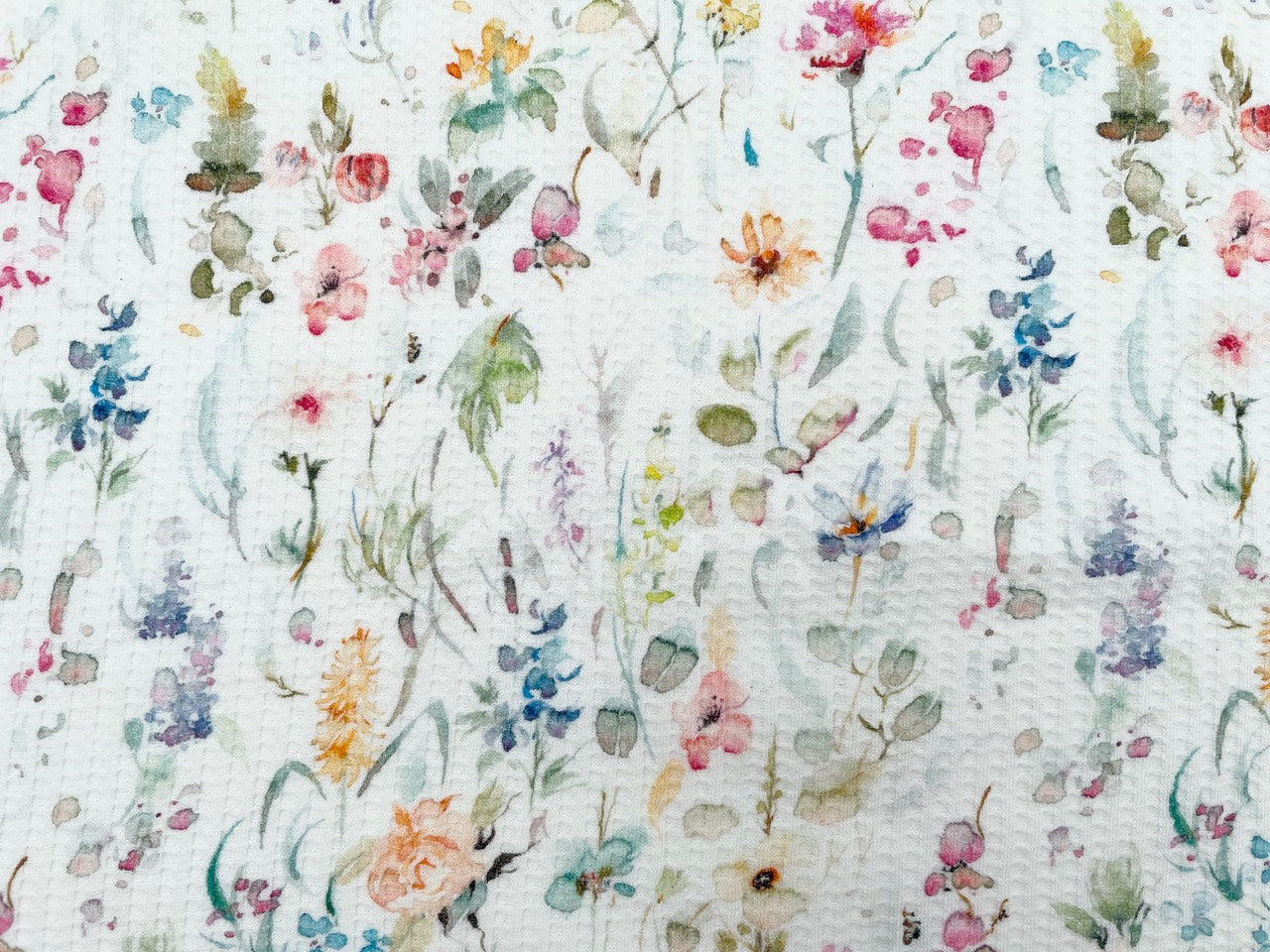 Waffel Jersey "Blumenwiese"