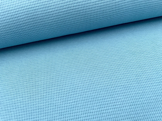 Waffel Strick Türkis Blau