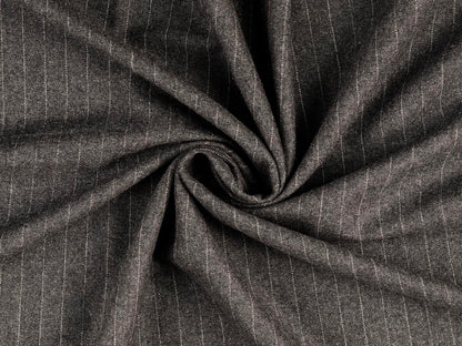 Wollstoff mit Nadelstreifen Garngefärbt Grau