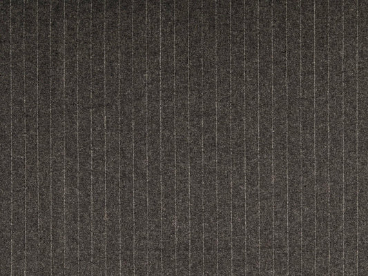 Wollstoff mit Nadelstreifen Garngefärbt Grau
