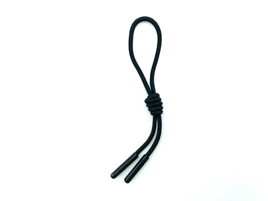 Zipper Schlaufe mit Knoten Schwarz