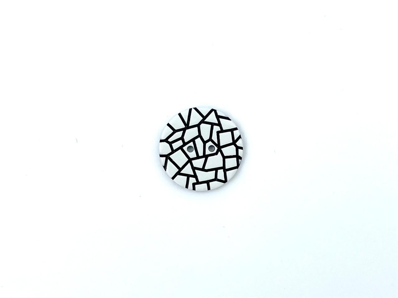Knopf "Schwarz Weiß" 2cm Muster 6