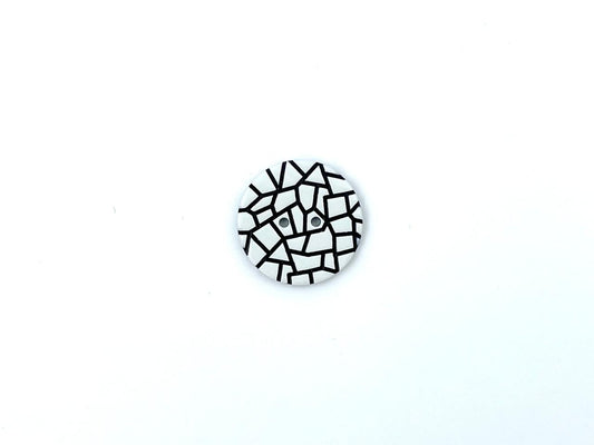 Knopf "Schwarz Weiß" 2cm Muster 6